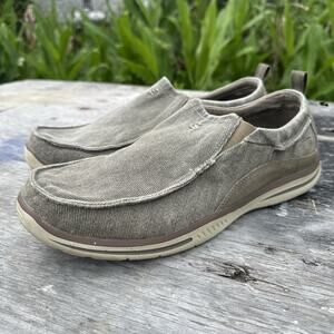 Skechers Men's Slip-Ins Cayson Canvas Shoes Khaki Size 11.5 - 505